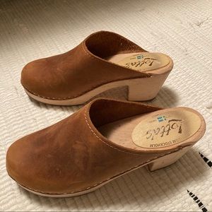 Lotta Swedish clogs nubuck brown leather 40